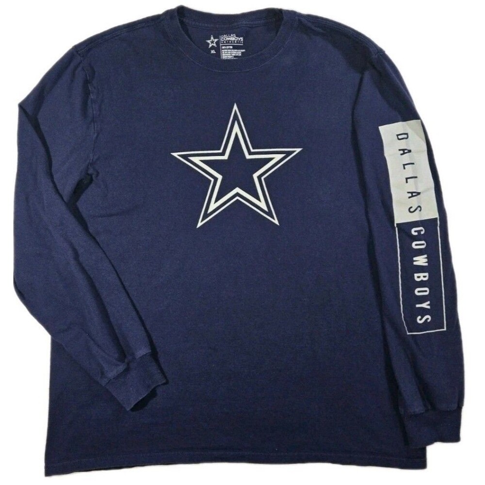 Mens Dallas Cowboys NFL Long Sleeve T Shirt Blue XL